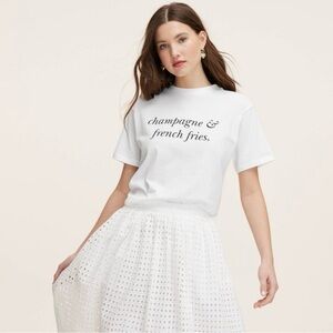 Kate Spade X Target chic white tee champagne and French fries